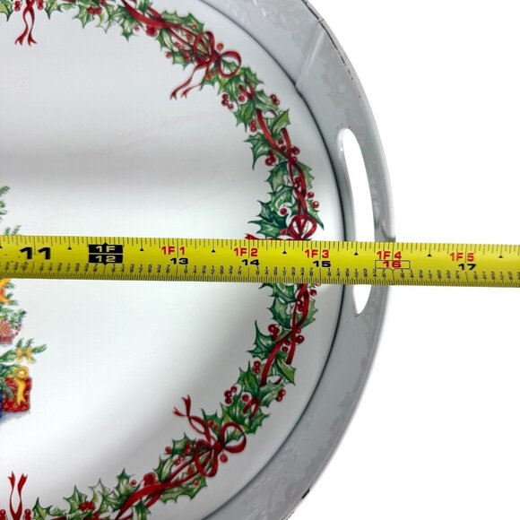 Christopher Radko Holiday Celebrations Oval Christmas Platter Metal 16" x 12" - Picture 6 of 8